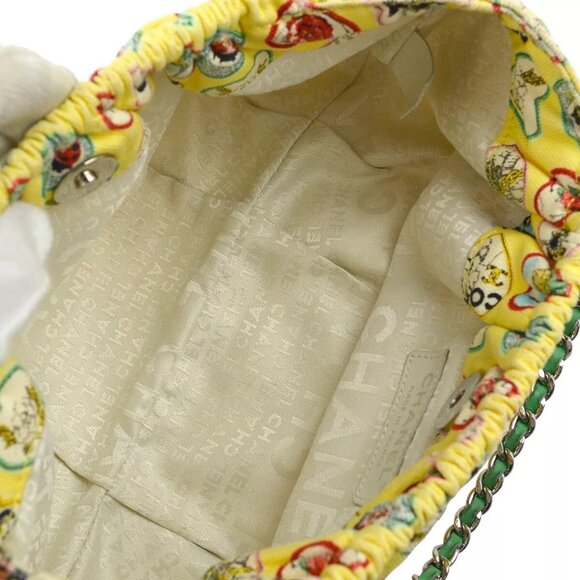 Chanel Yellow Canvas Valentine Chain Handbag - Picture 5 of 11